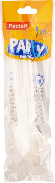 Изображение Одноразовая посуда белая Паклан пати ложка столовая Нинбо Линхуа Пласт м/у, 6 шт