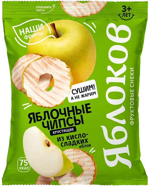 Изображение Чипсы из кисло-сладких яблок Яблоков яблочные Новомихайловское м/у, 25 г