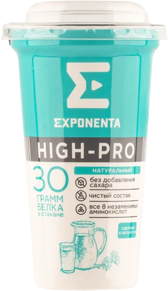 Изображение Продукт кисломолочный обогащен белком 30г Экспонента натуральный Молочные горки п/б, 250 мл