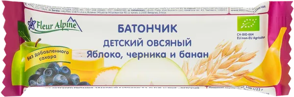 Изображение Батончик с 3-х лет Флер Альпин черника банан Нарида АГ м/у, 23 г