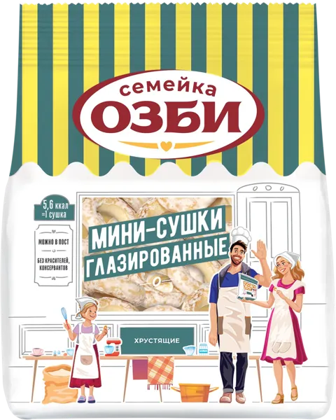 Изображение Сушки пшеничные ОЗБИ мини глазированные ОЗБИ м/у, 150 г