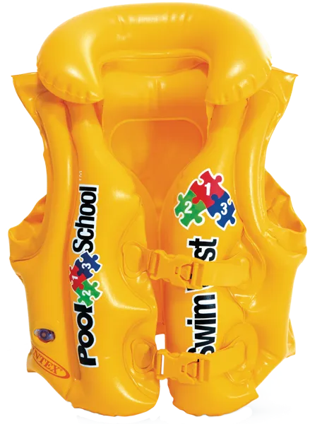 Изображение Жилет для плавания 3-6 лет Интекс делюкс пул скул желтый Интекс к/у, 1 шт