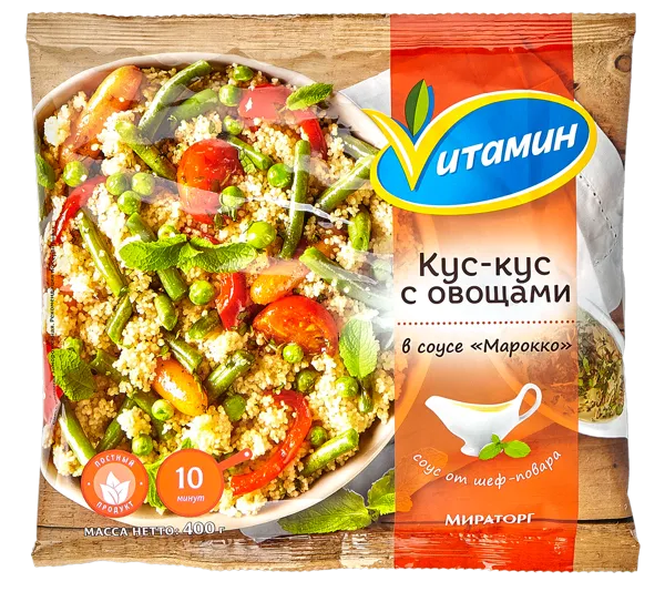 Изображение Овощная смесь замороженная Мираторг кус-кус с овощами Мираторг ТК м/у, 400 г