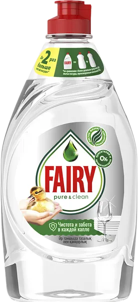 Изображение Средство для мытья посуды Фейри пьюр энд клин без запаха Проктер Энд Гэмбл п/у, 450 мл