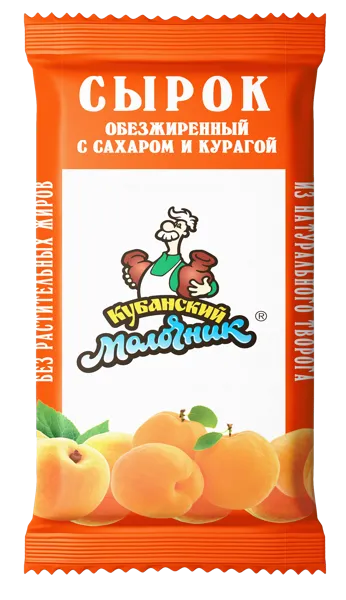 Изображение Сырок творожный обезжиренный Кубанский Молочник курага Ленинградский СК м/у, 100 г