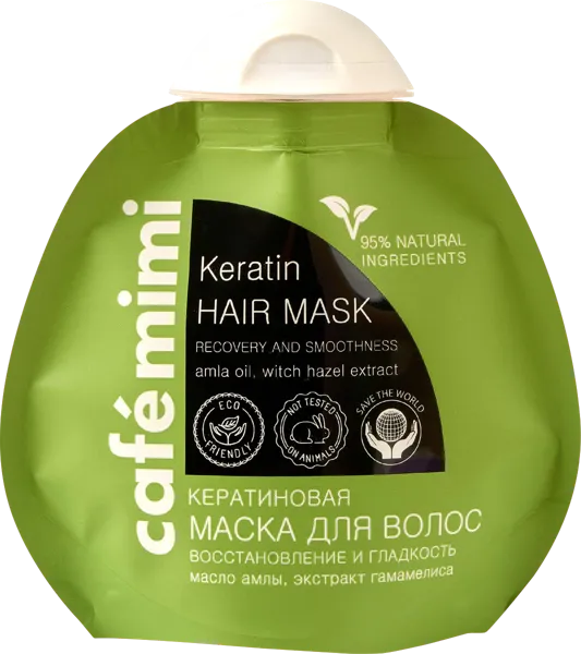 Изображение Маска для поврежденных волос Кафе мими восстановление гладкость ДизайнСоап м/у, 100 мл