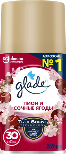 Изображение Освежитель воздуха запаска Глейд автоматик пион и сочные ягоды Ай Си Джонсон ж/б, 269 мл