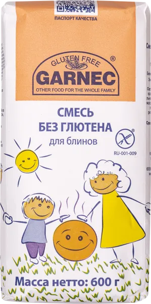 Изображение Смесь для выпечки Гарнец Без глютена блины Гарнец м/у, 600 г