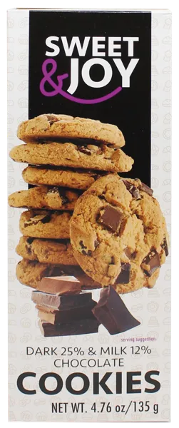 Изображение Печенье с кусочками шоколада Свит энд Джой темный молочный Свит Брендс кор, 135 г