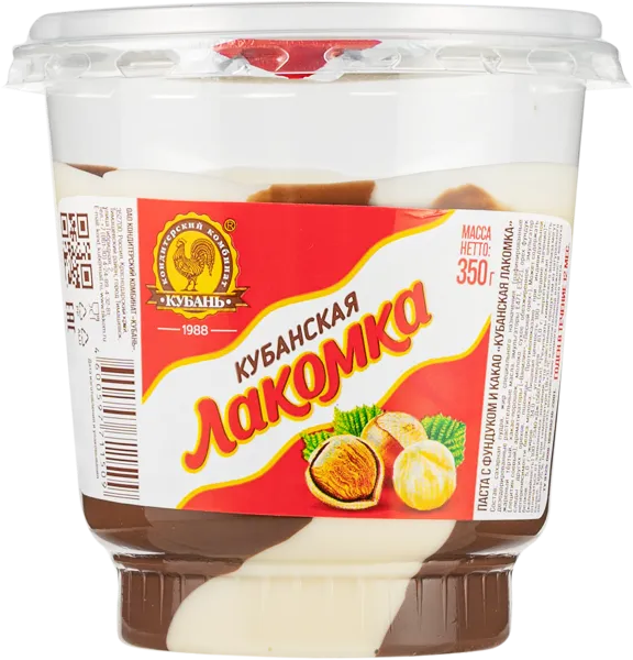 Изображение Паста г.Тимашевск Лакомка Кубанская с фундуком и какао Кубань КК п/б, 350 г