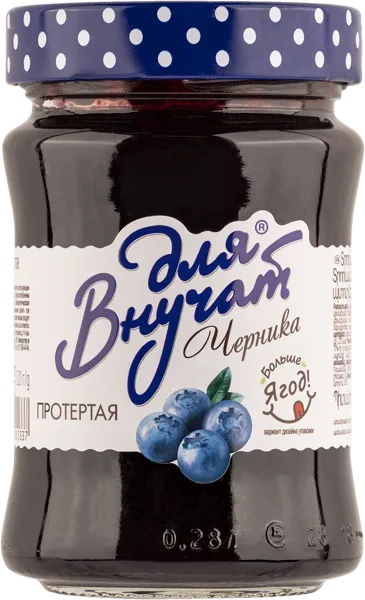 Изображение Черника протертая Для внучат с сахаром ИРГА-Про с/б, 320 г