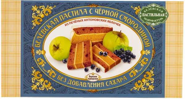 Изображение Пастила без сахара Белевская с черной смородиной Белевская пастила кор, 180 г