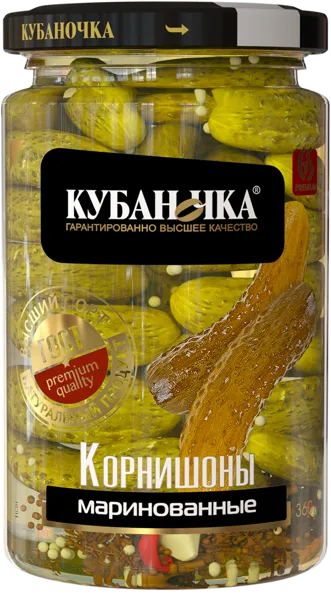 Изображение Корнишоны маринованные Кубаночка Гранд Стар с/б, 680 г