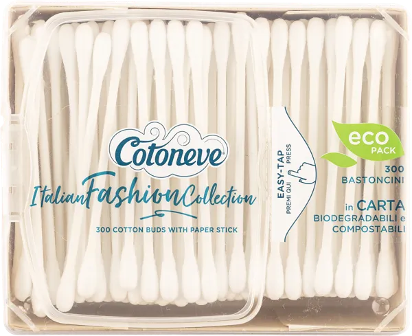 Изображение Ватные палочки 100% хлопок Котонев итальянская мода Сисма п/у, 300 шт