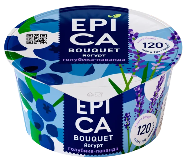 Изображение Йогурт 4,8% Эпика Букет голубика лаванда Эрманн п/б, 130 г