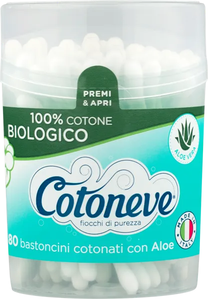 Изображение Ватные палочки 100% хлопок Котонев БИО с экстрактом алоэ Сисма п/у, 80 шт
