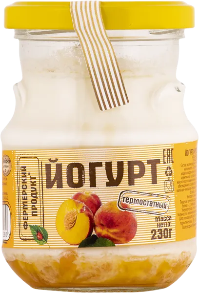 Изображение Йогурт 1,5% термостатный Фермерский продукт персик КубаньРус-Молоко с/б, 230 г