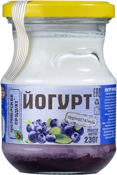 Изображение Йогурт 1,5% термостатный Фермерский продукт черника КубаньРус-Молоко с/б, 230 г