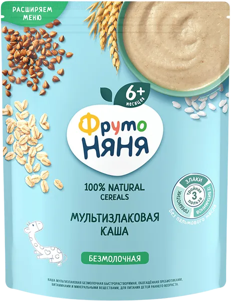 Изображение Каша с 6 мес безмолочная Фрутоняня мультизлаки Прогресс м/у, 200 г