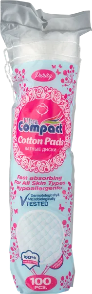 Изображение Ватные диски круглые Ультра компакт 100% хлопок Арсан Кимья м/у, 100 шт