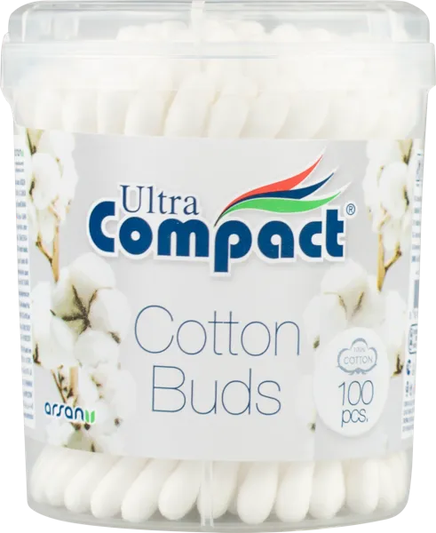 Изображение Ватные палочки 100% хлопок Ультра компакт Арсан Кимья п/у, 100 шт