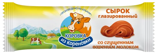 Изображение Сырок глазированный 18% Коровка из Кореновки с вареным молоком Кореновский МКК м/у, 40 г
