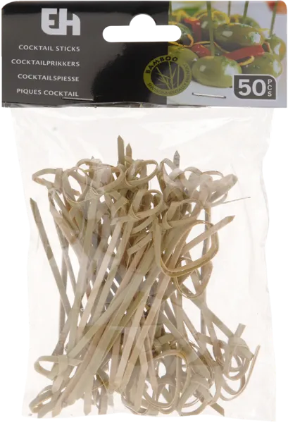 Изображение Шпажки 20см для канапе Купман бамбук закрученные Купман Интернэшнл м/у, 50 шт