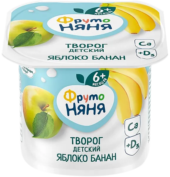 Изображение Биотворог 4,2% с 6 месяцев Фрутоняня яблоко банан Прогресс п/б, 100 г